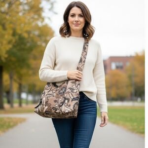 Spartina 449 NWOT Floral Tan Shoulder Bag